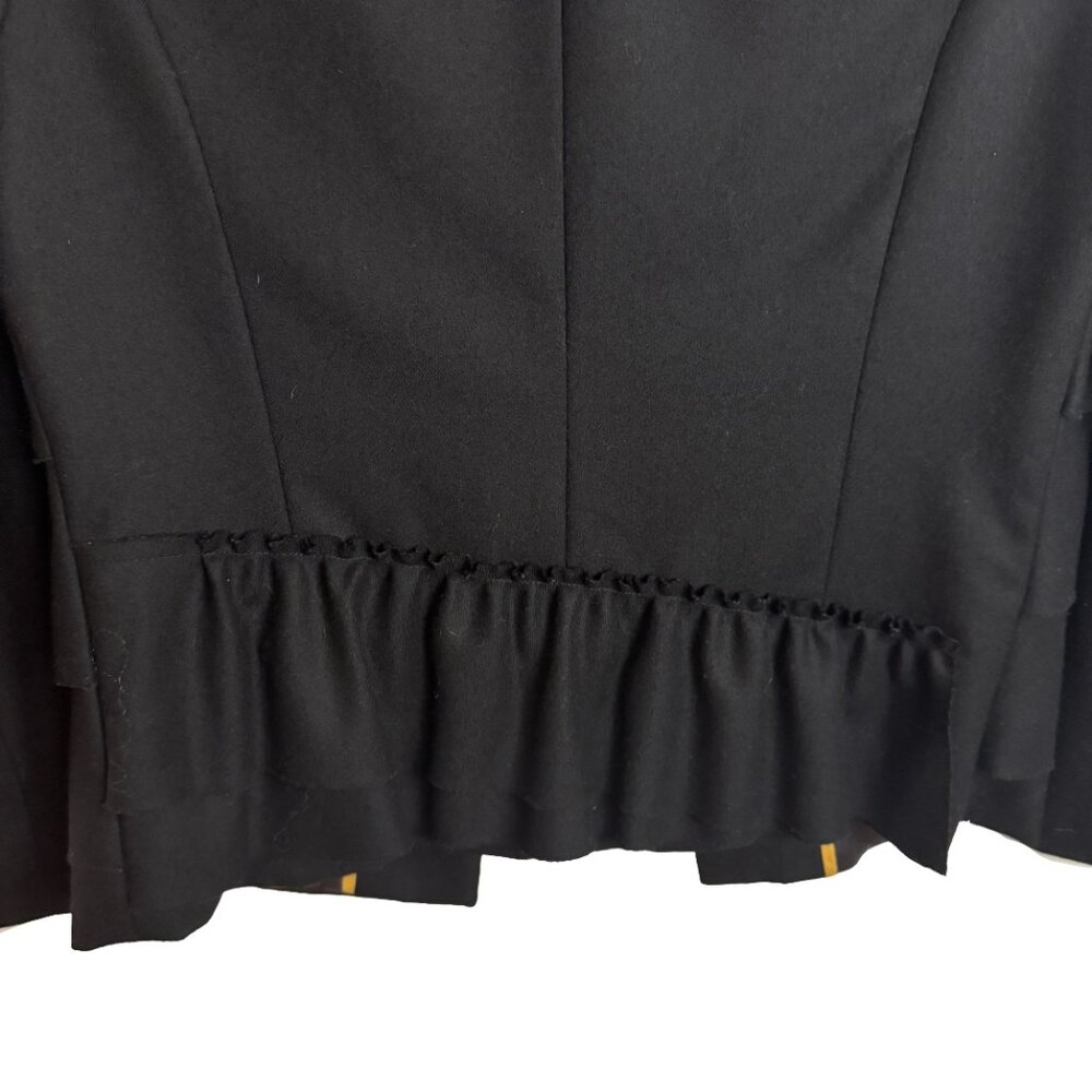 J. Crew Black Wool Lined Buttoned Cascade Ruffle … - image 4